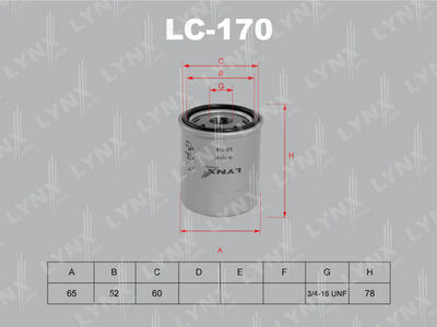 LC170 LYNXauto Масляный фильтр