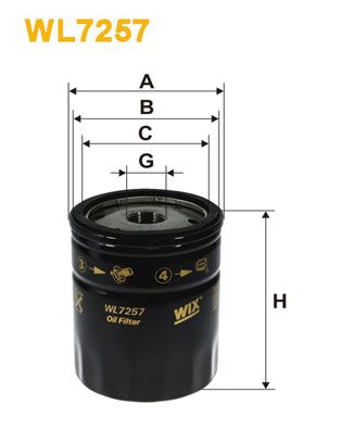 WL7257 WIX FILTERS Масляный фильтр