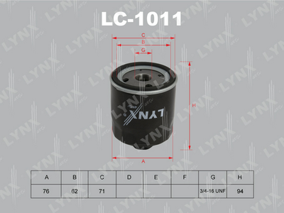 LC1011 LYNXauto Масляный фильтр