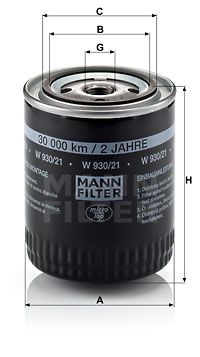 W93021 MANN-FILTER Масляный фильтр