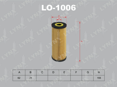 LO1006 LYNXauto Масляный фильтр