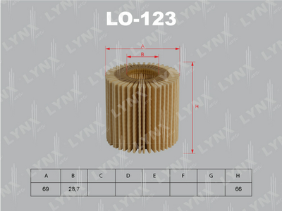 LO123 LYNXauto Масляный фильтр