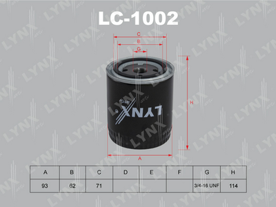 LC1002 LYNXauto Масляный фильтр