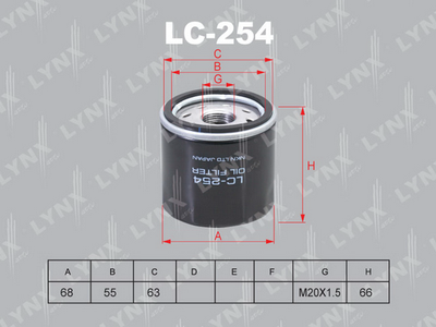 LC254 LYNXauto Масляный фильтр