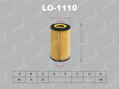 LO1110 LYNXauto Масляный фильтр