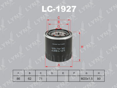 LC1927 LYNXauto Масляный фильтр
