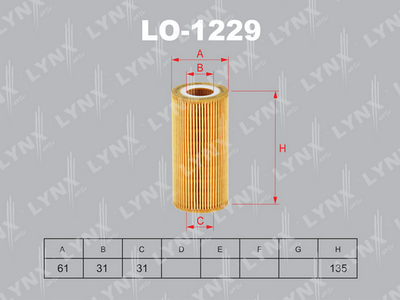 LO1229 LYNXauto Масляный фильтр