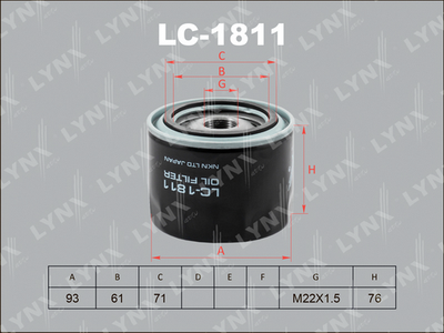 LC1811 LYNXauto Масляный фильтр