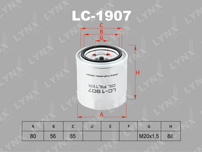 LC1907 LYNXauto Масляный фильтр