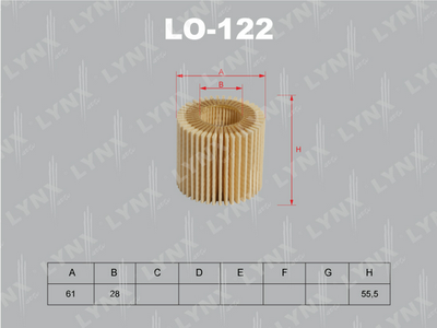 LO122 LYNXauto Масляный фильтр