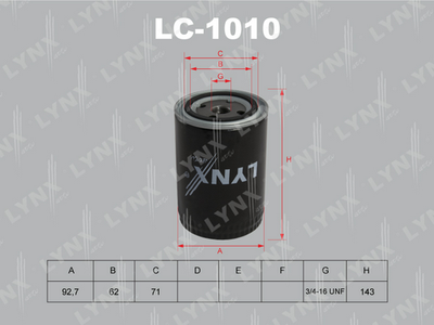 LC1010 LYNXauto Масляный фильтр