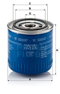 W92047 MANN-FILTER Масляный фильтр