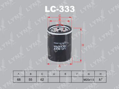 LC333 LYNXauto Масляный фильтр