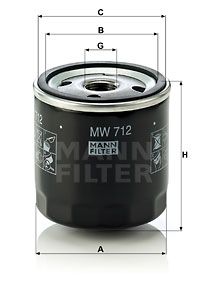 MW712 MANN-FILTER Масляный фильтр