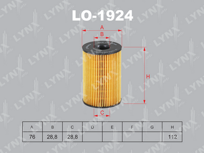 LO1924 LYNXauto Масляный фильтр