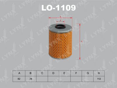 LO1109 LYNXauto Масляный фильтр