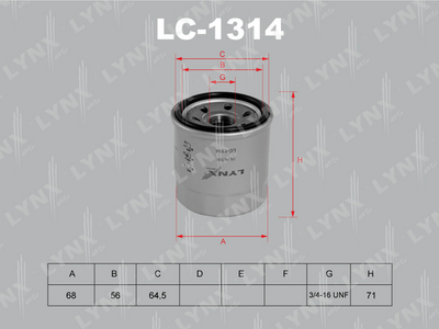 LC1314 LYNXauto Масляный фильтр