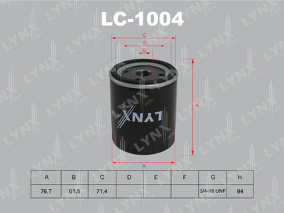 LC1004 LYNXauto Масляный фильтр