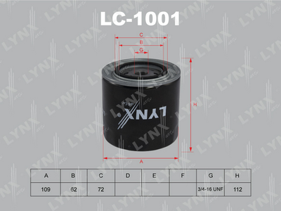 LC1001 LYNXauto Масляный фильтр