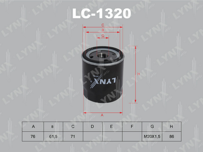 LC1320 LYNXauto Масляный фильтр