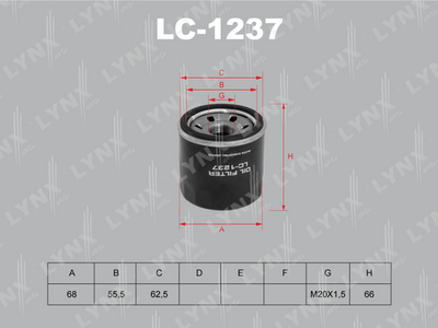 LC1237 LYNXauto Масляный фильтр