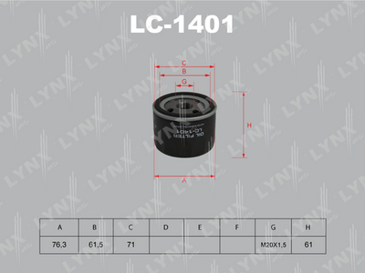 LC1401 LYNXauto Масляный фильтр