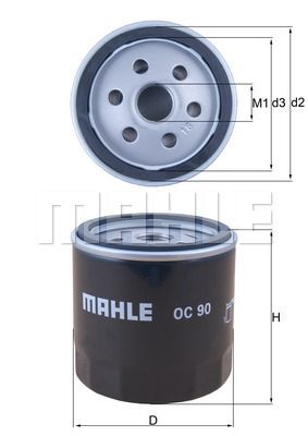 OC90 MAHLE Масляный фильтр