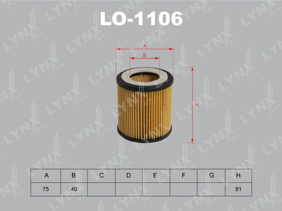 LO1106 LYNXauto Масляный фильтр