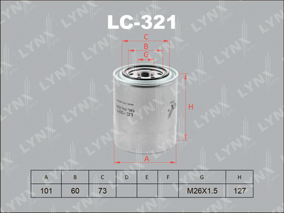 LC321 LYNXauto Масляный фильтр