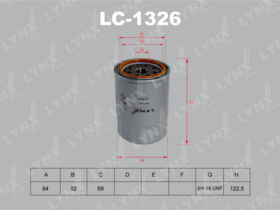 LC1326 LYNXauto Масляный фильтр