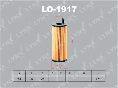LO1917 LYNXauto Масляный фильтр