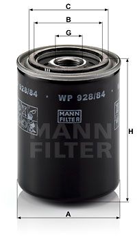 WP92884 MANN-FILTER Масляный фильтр