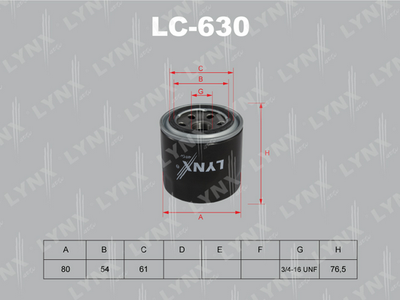 LC630 LYNXauto Масляный фильтр