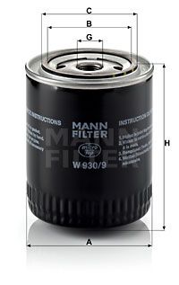 W9309 MANN-FILTER Масляный фильтр