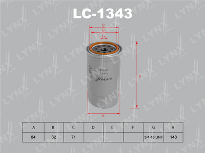 LC1343 LYNXauto Масляный фильтр