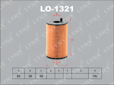 LO1321 LYNXauto Масляный фильтр
