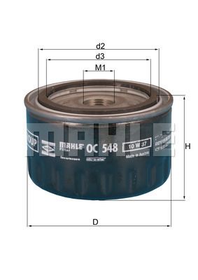 OC548 MAHLE Масляный фильтр