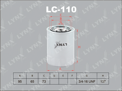 LC110 LYNXauto Масляный фильтр