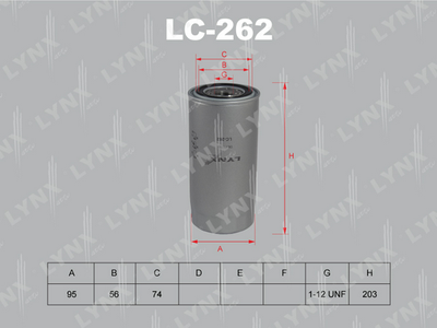 LC262 LYNXauto Масляный фильтр