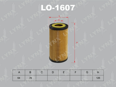 LO1607 LYNXauto Масляный фильтр