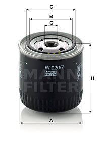 W9207 MANN-FILTER Масляный фильтр