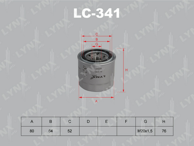 LC341 LYNXauto Масляный фильтр