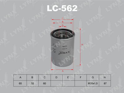 LC562 LYNXauto Масляный фильтр