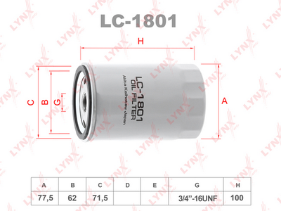 LC1801 LYNXauto Масляный фильтр
