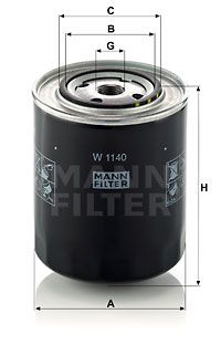 W1140 MANN-FILTER Масляный фильтр