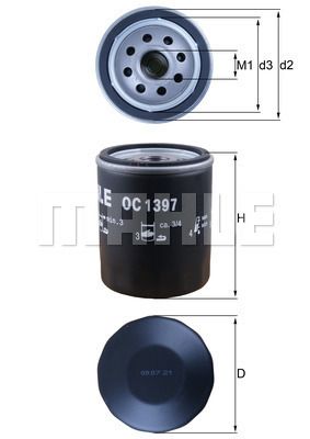 OC1397 MAHLE Масляный фильтр