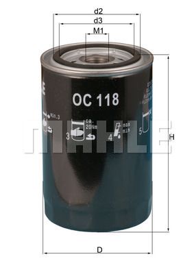 OC118 MAHLE Масляный фильтр