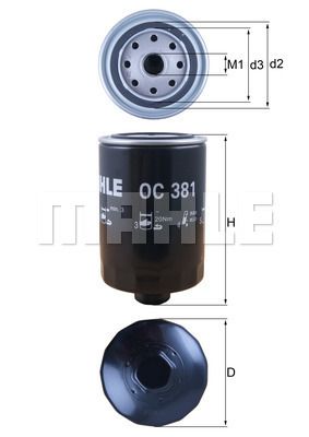 OC381 MAHLE Масляный фильтр