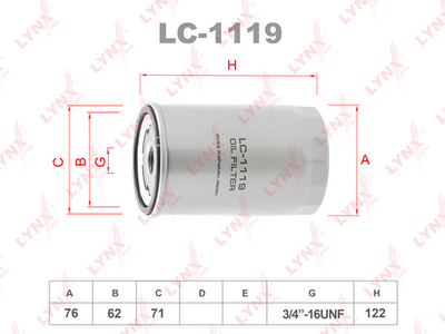 LC1119 LYNXauto Масляный фильтр
