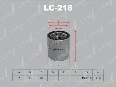 LC218 LYNXauto Масляный фильтр